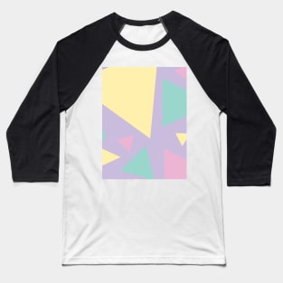 Tri - Pastel Pink, Yellow, Purple and Green Baseball T-Shirt